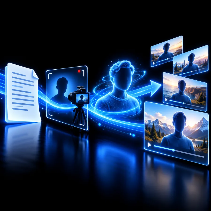 Visual example of a video creation workflow