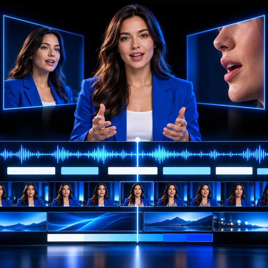 Visual example of a presenter-focused video scene