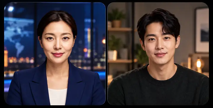 Video presenter examples shown side by side