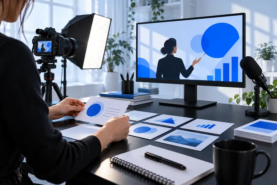 Illustrative workspace for a video lesson