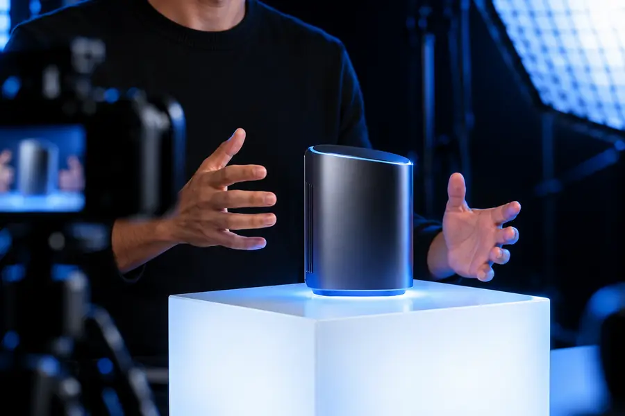 Product video concept with a visible subject