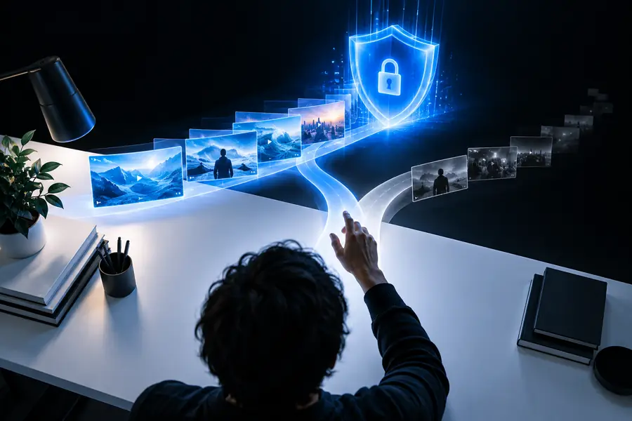 Illustration representing a privacy question about an AI workflow